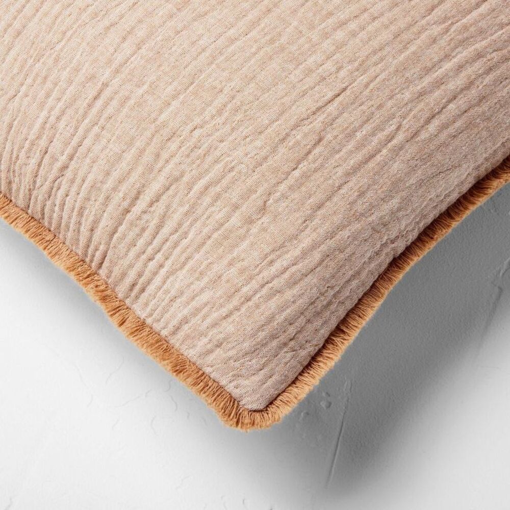 Open Box - Casaluna -  Chambray Cotton Decorative Pillow 26x26 F Brown - Picture 4 of 4